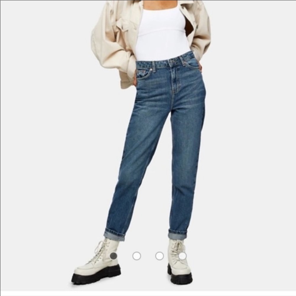 Topshop Mom Jeans Super High Waist NEW Size 32